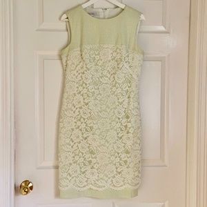 Maggie London Lace Green Striped Dress - Size 12